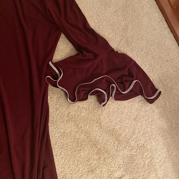 Badgley Mischka studio size small dress maroon with silver stones - Picture 13 of 15